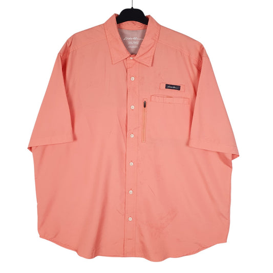 Mens Orange Eddie Bauer  Short Sleeve Shirt