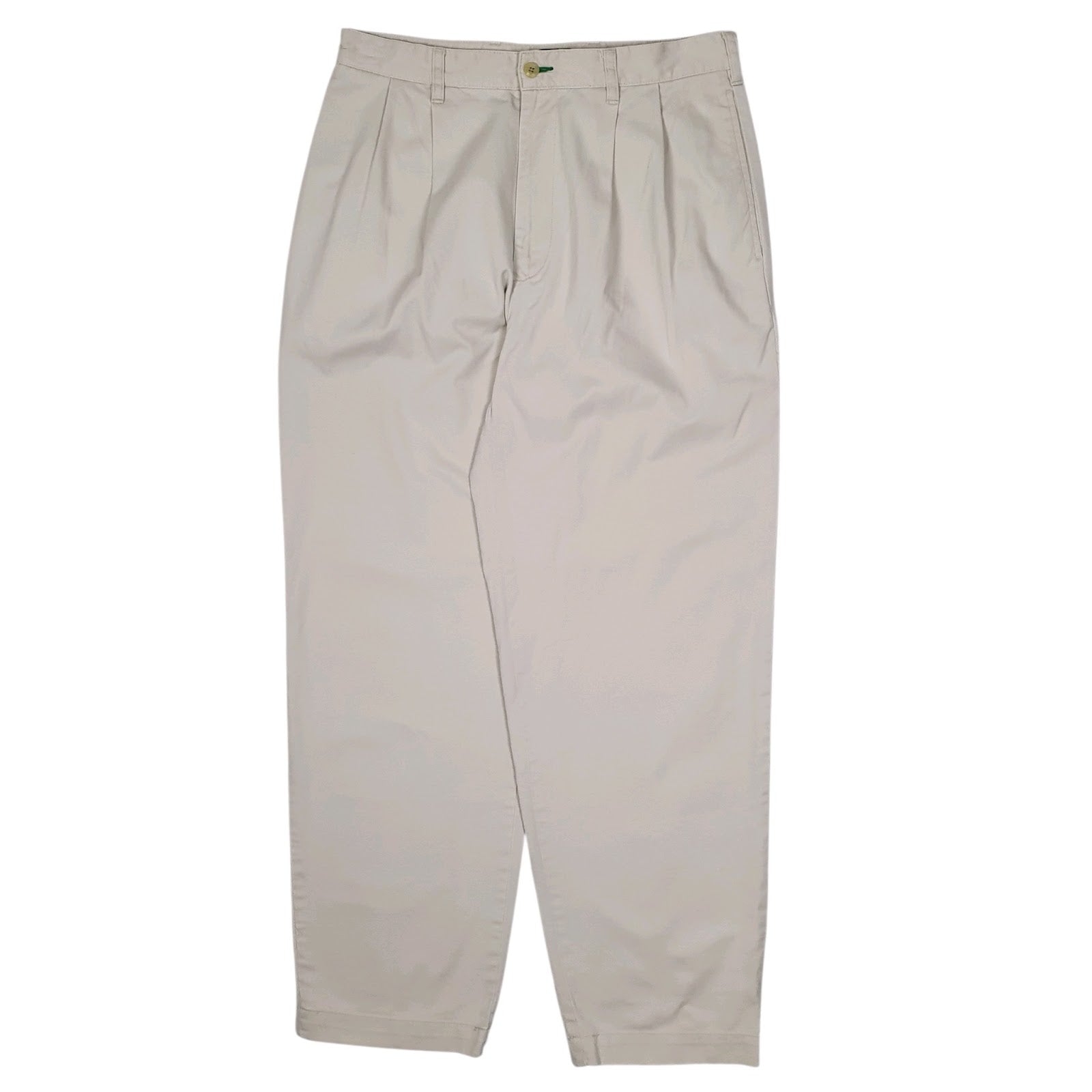 Mens Cream Tommy Hilfiger Double Pleated Vintage 90s Chino Trousers