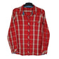 Womens Red Zara Plaid Popper Western Long Sleeve Shirt