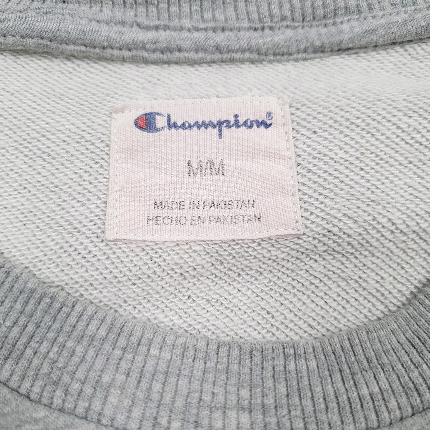 Mens Grey Champion Spellout Crewneck Jumper