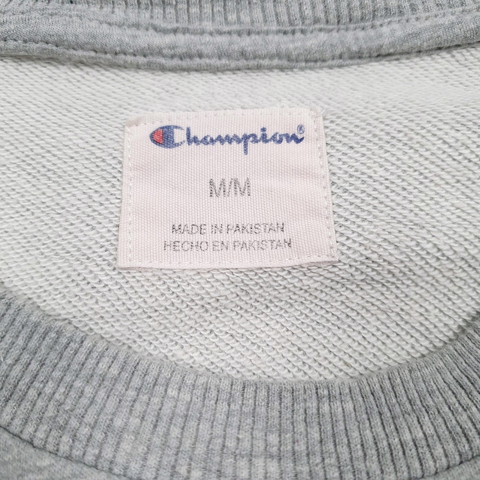 Mens Grey Champion Spellout Crewneck Jumper