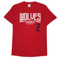 Mens Red Port & Company Wolves Basketball Short Sleeve T Shirt