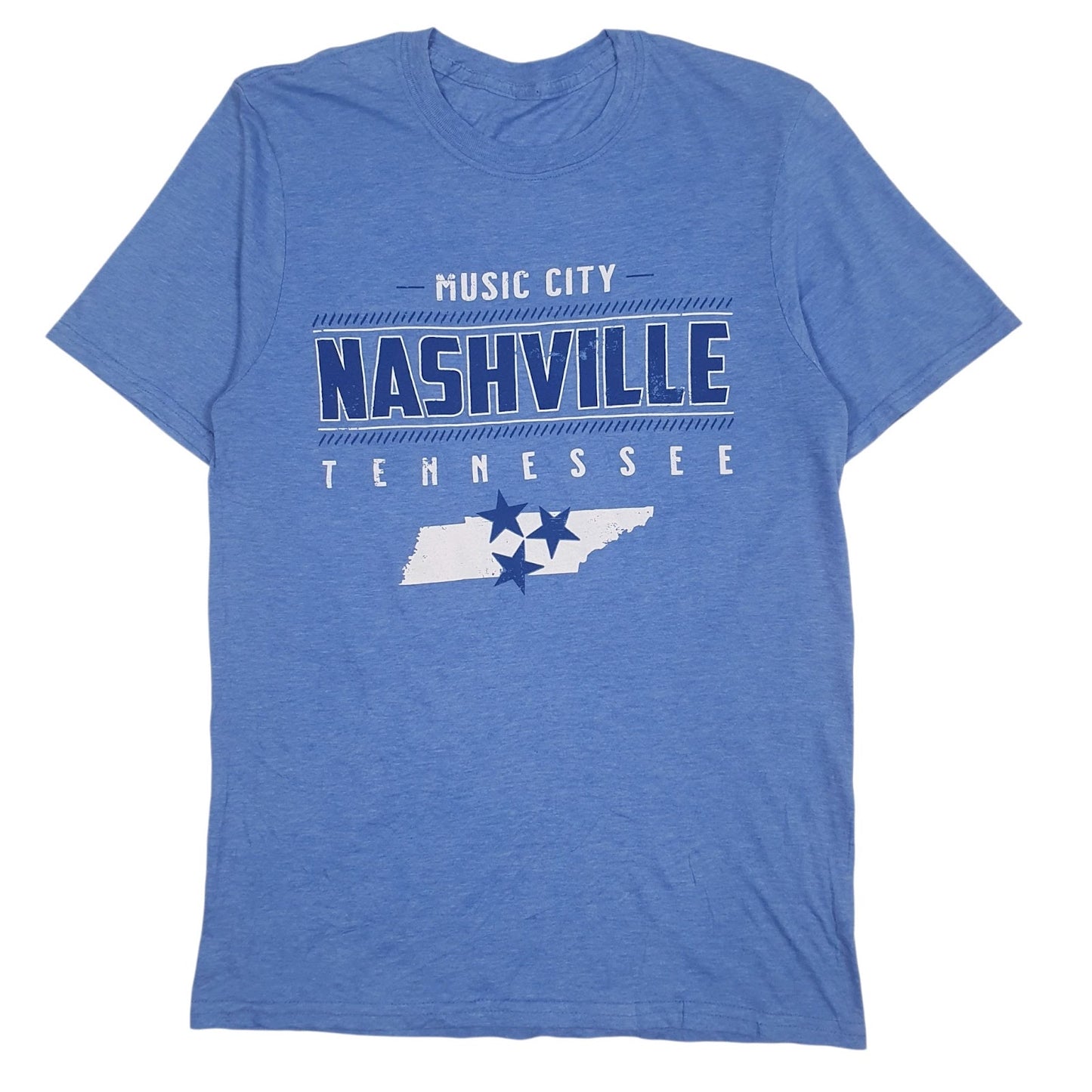 Mens Blue Unbranded Music City Nashville Tennesse Short Sleeve T Shirt