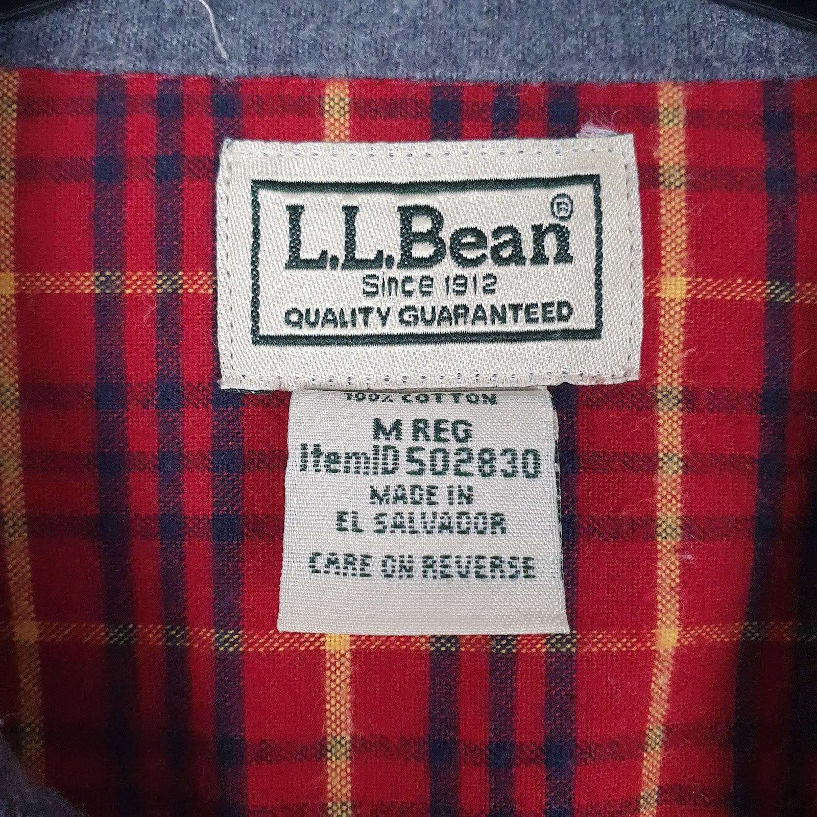 Mens Red L.L.Bean Flannel  Shirt