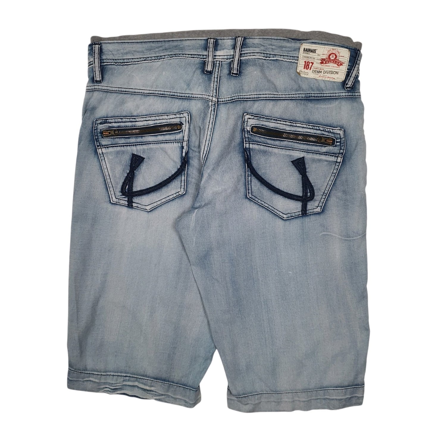 Mens Blue Bauhaus Denim  Shorts