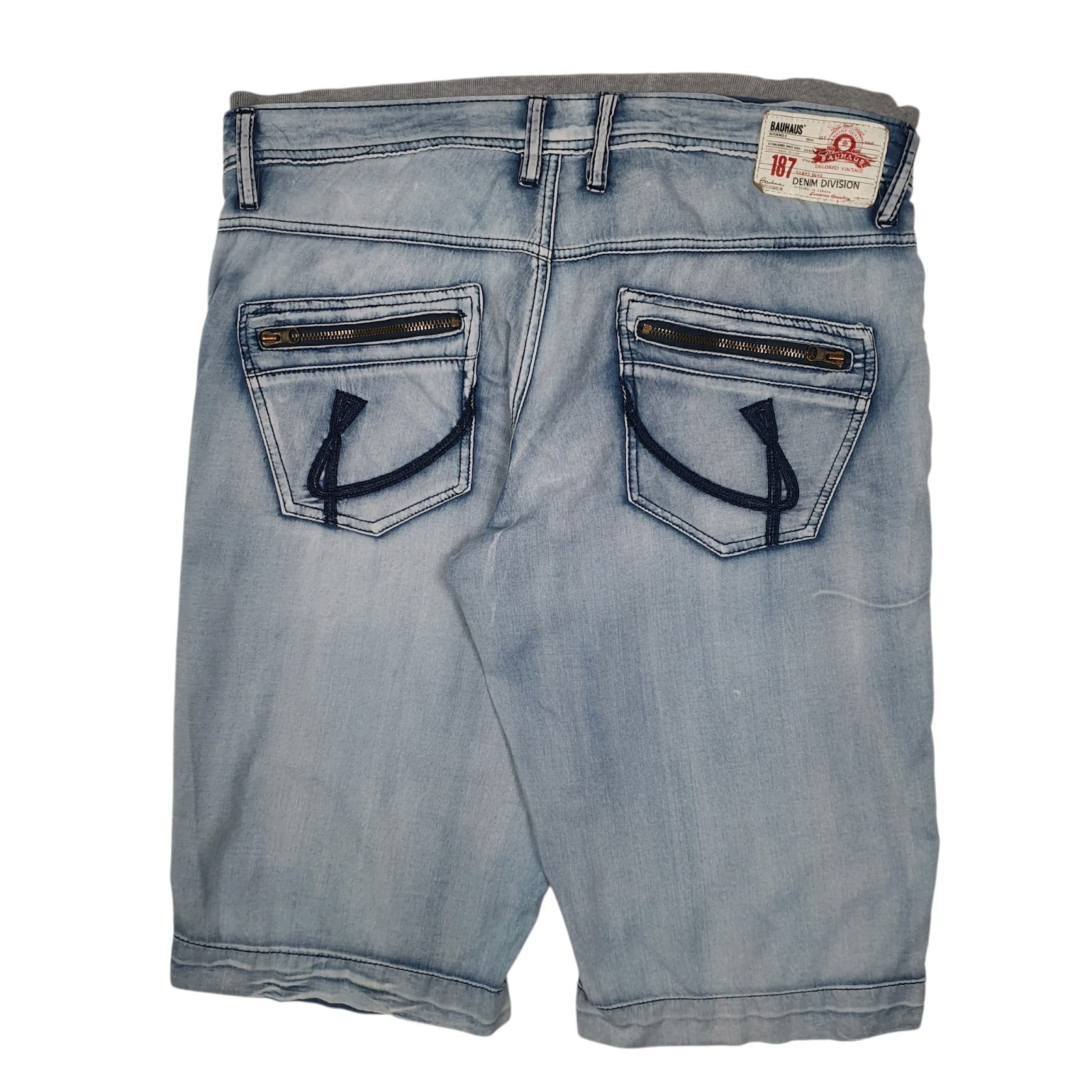 Mens Blue Bauhaus Denim  Shorts