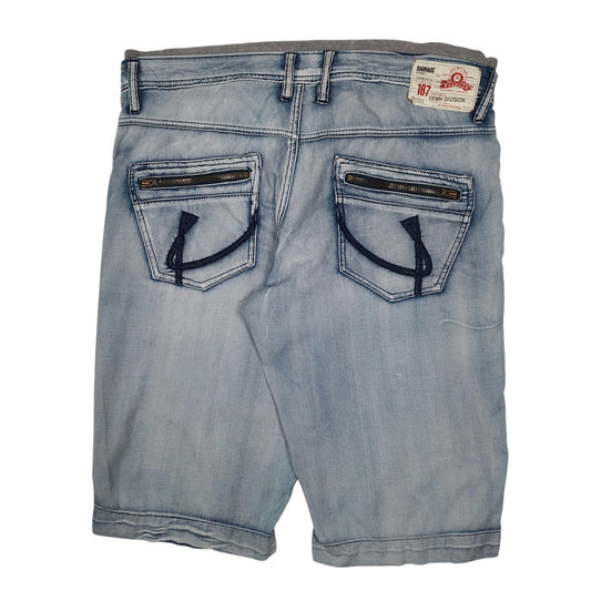Mens Blue Bauhaus Denim  Shorts