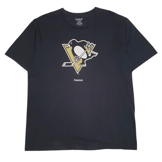 Mens Black Reebok NHL Pittsburgh Penguins Short Sleeve T Shirt