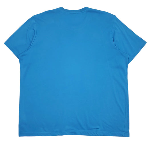 Mens Blue Adidas Spellout Climalite  T Shirt