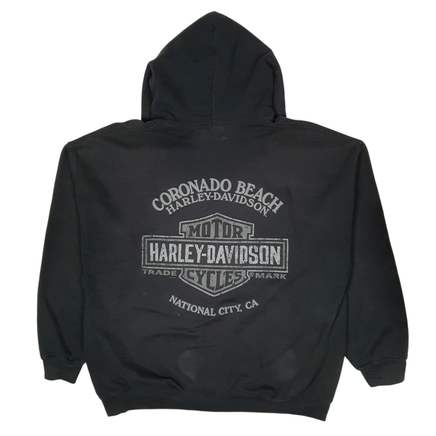 Mens Black Harley Davidson Coronado Beach Hoodie Jumper