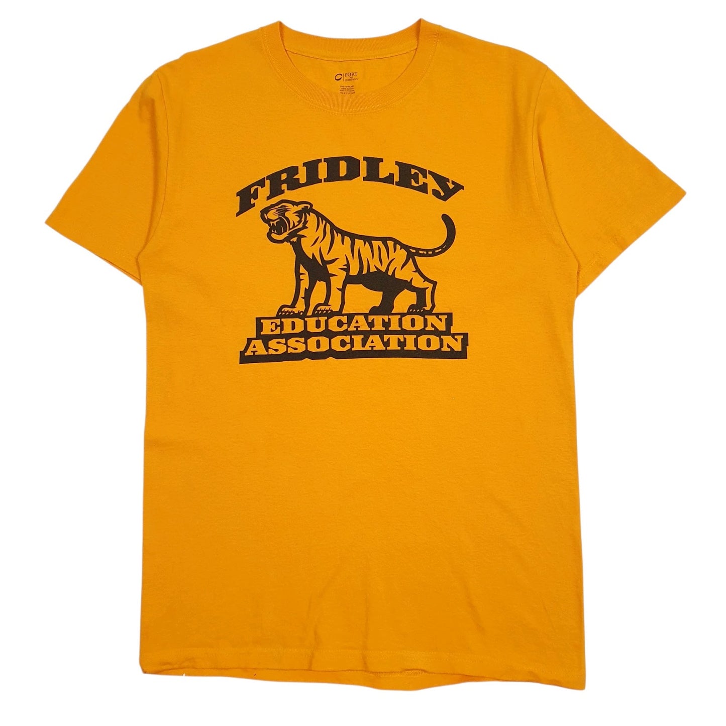 Mens Yellow Port & Company Fridley Education Association Short Sleeve T Shirt