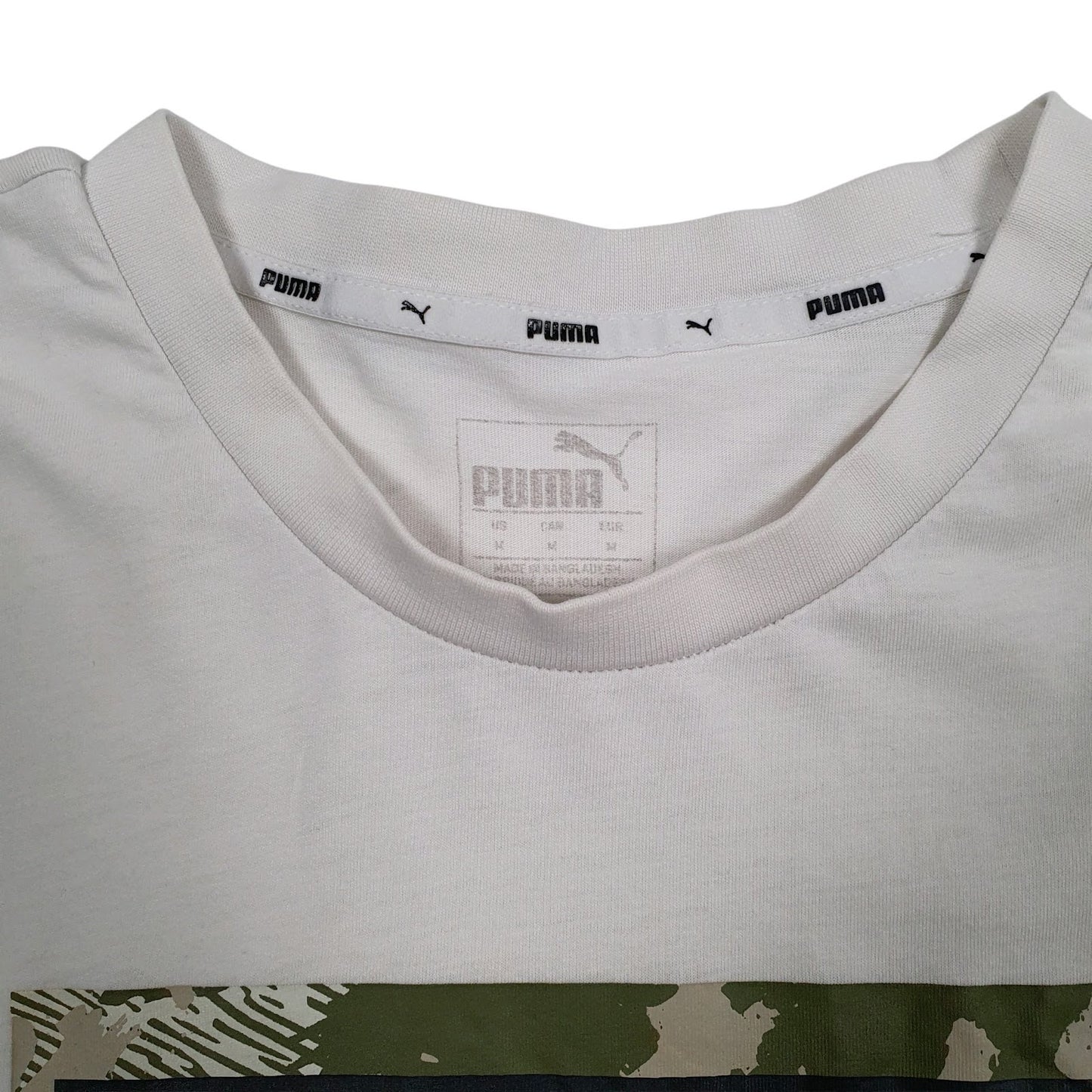 Mens White Puma   T Shirt
