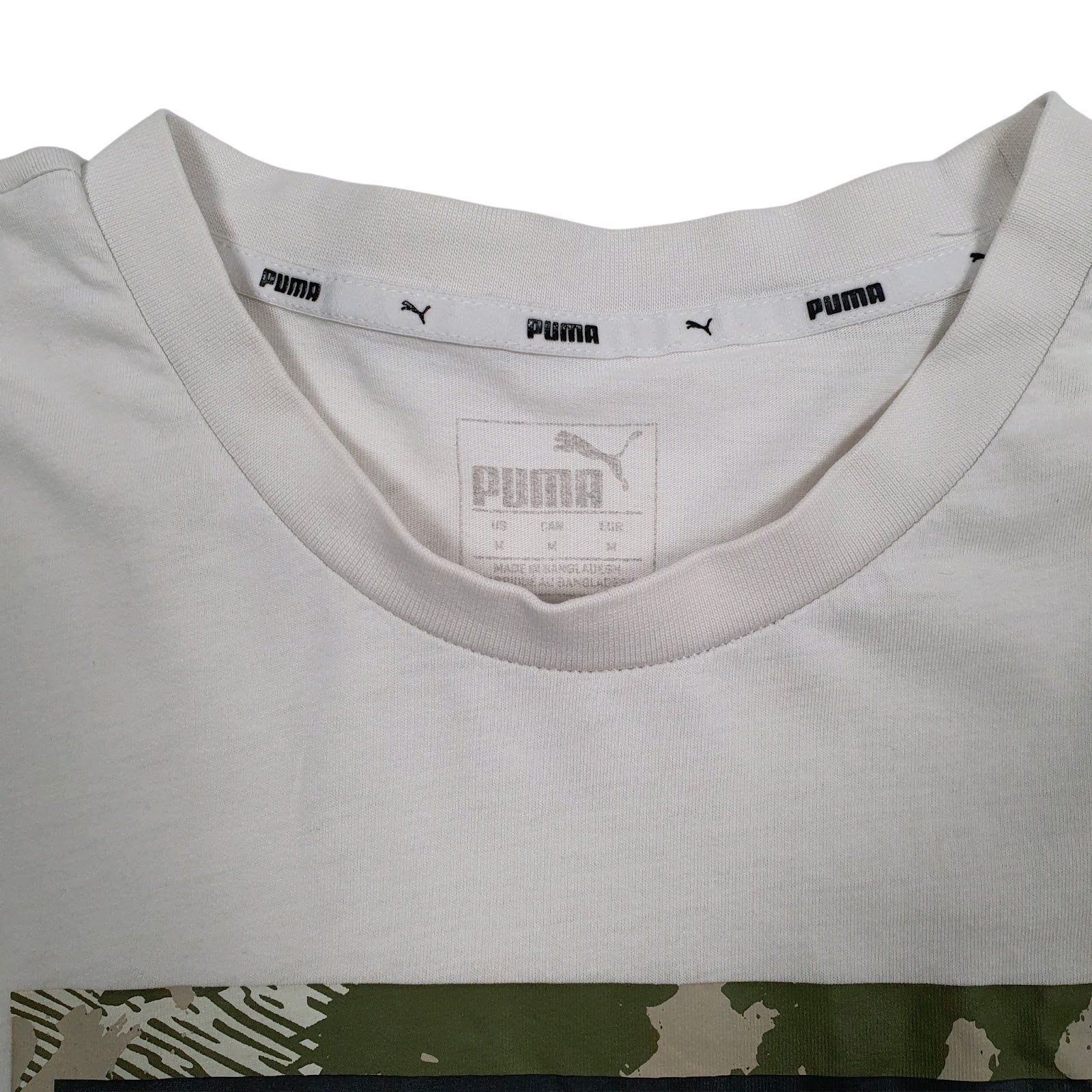 Mens White Puma   T Shirt