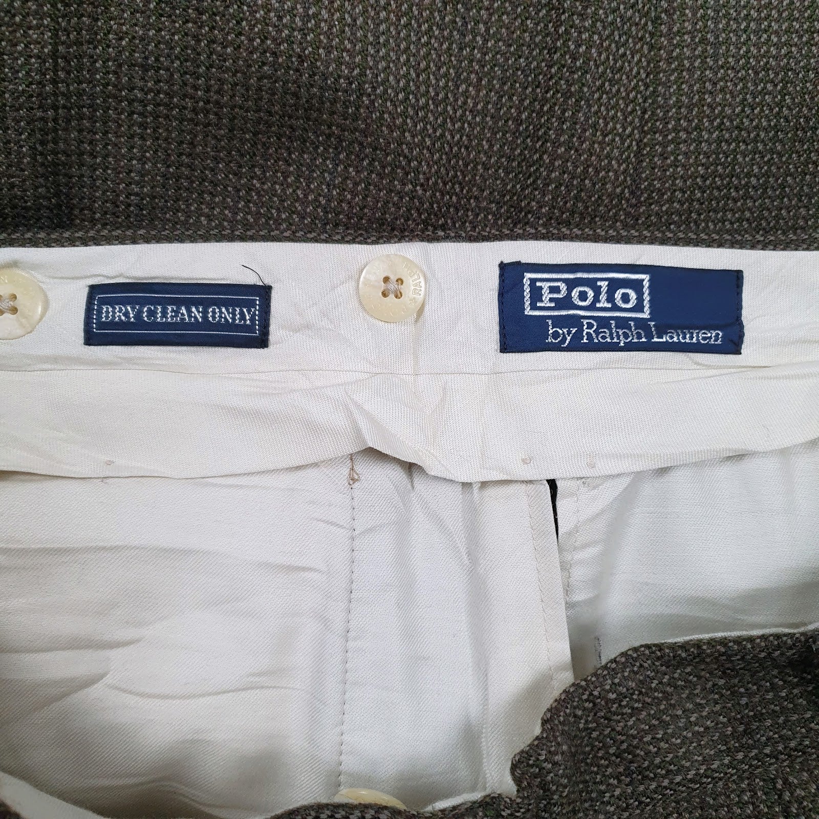 Mens Green Polo Ralph Lauren Pleated  Trousers