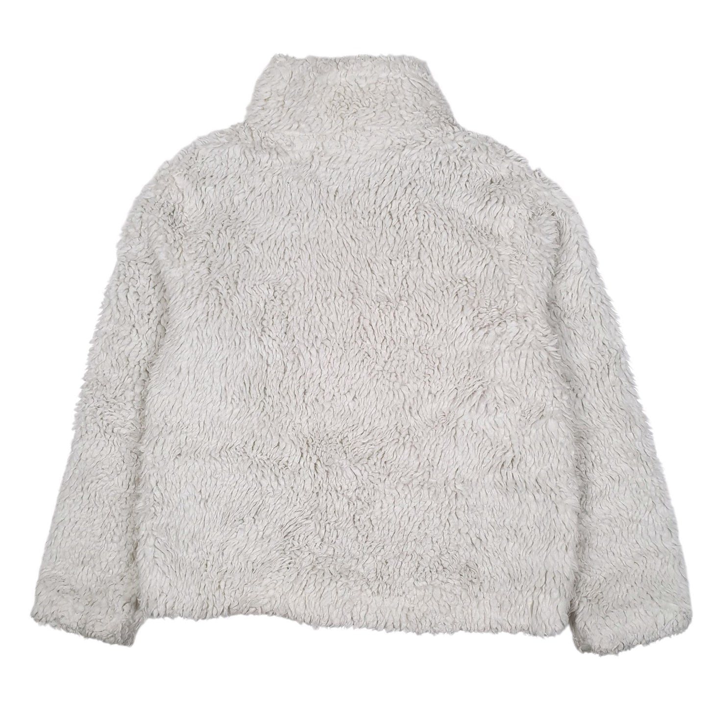 Womens White Tommy Hilfiger Sherpa Fleece Fluffy Hoodie Coat