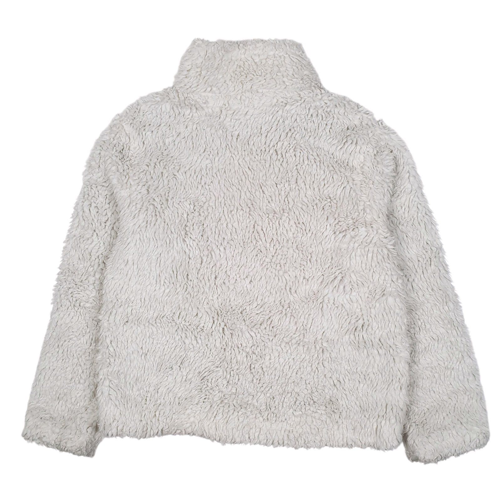 Womens White Tommy Hilfiger Sherpa Fleece Fluffy Hoodie Coat