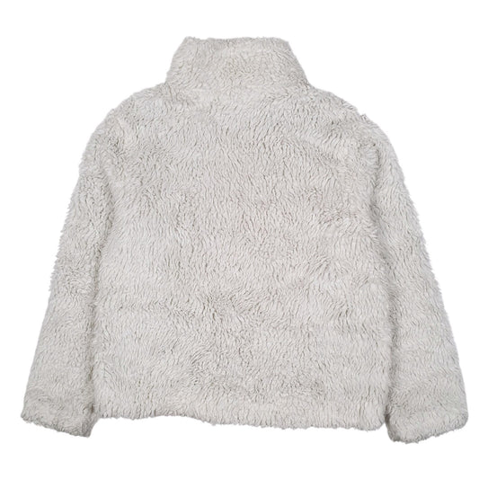 Womens White Tommy Hilfiger Sherpa Fleece Fluffy Hoodie Coat