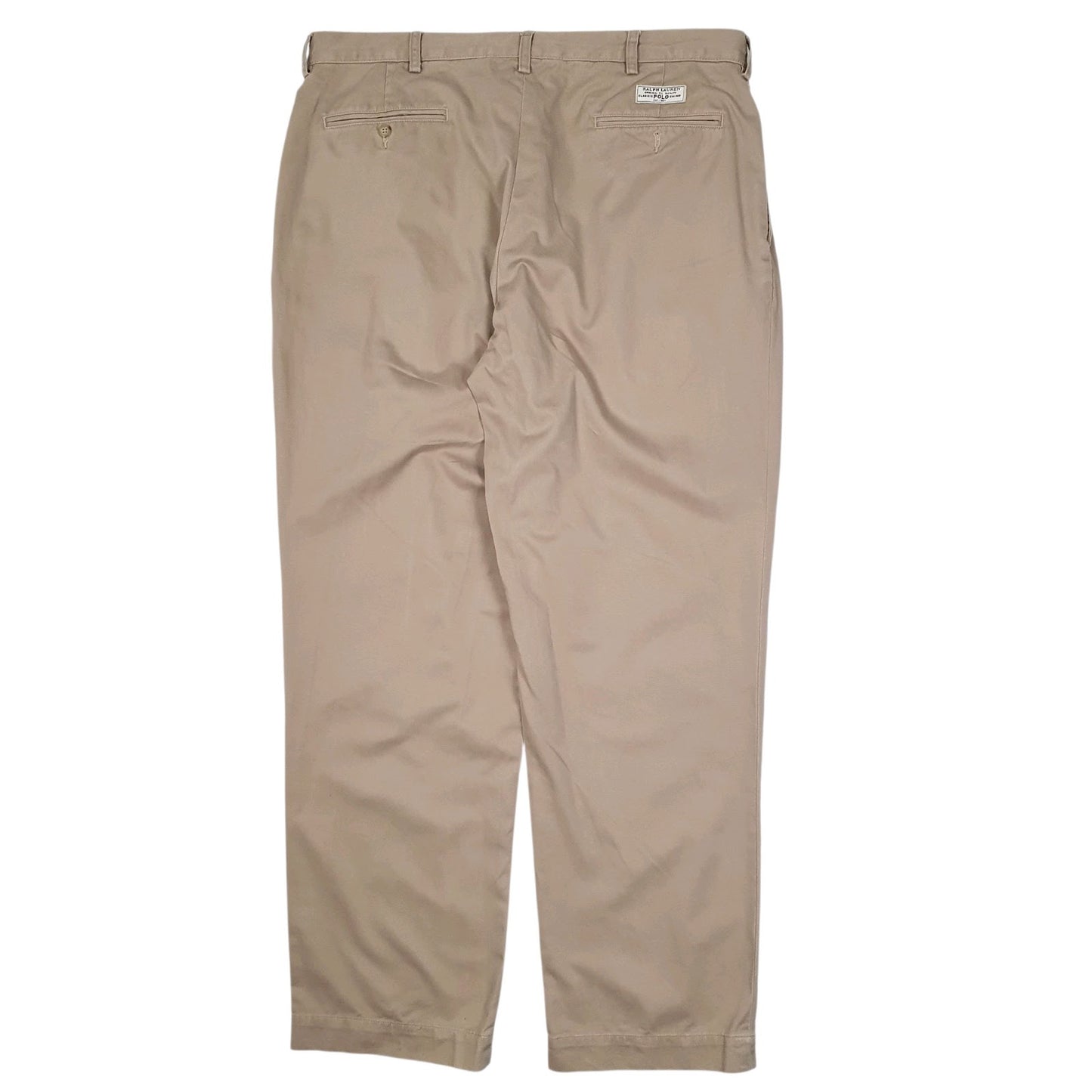 Mens Beige Polo Ralph Lauren Andrew Pant Double Pleated  Trousers