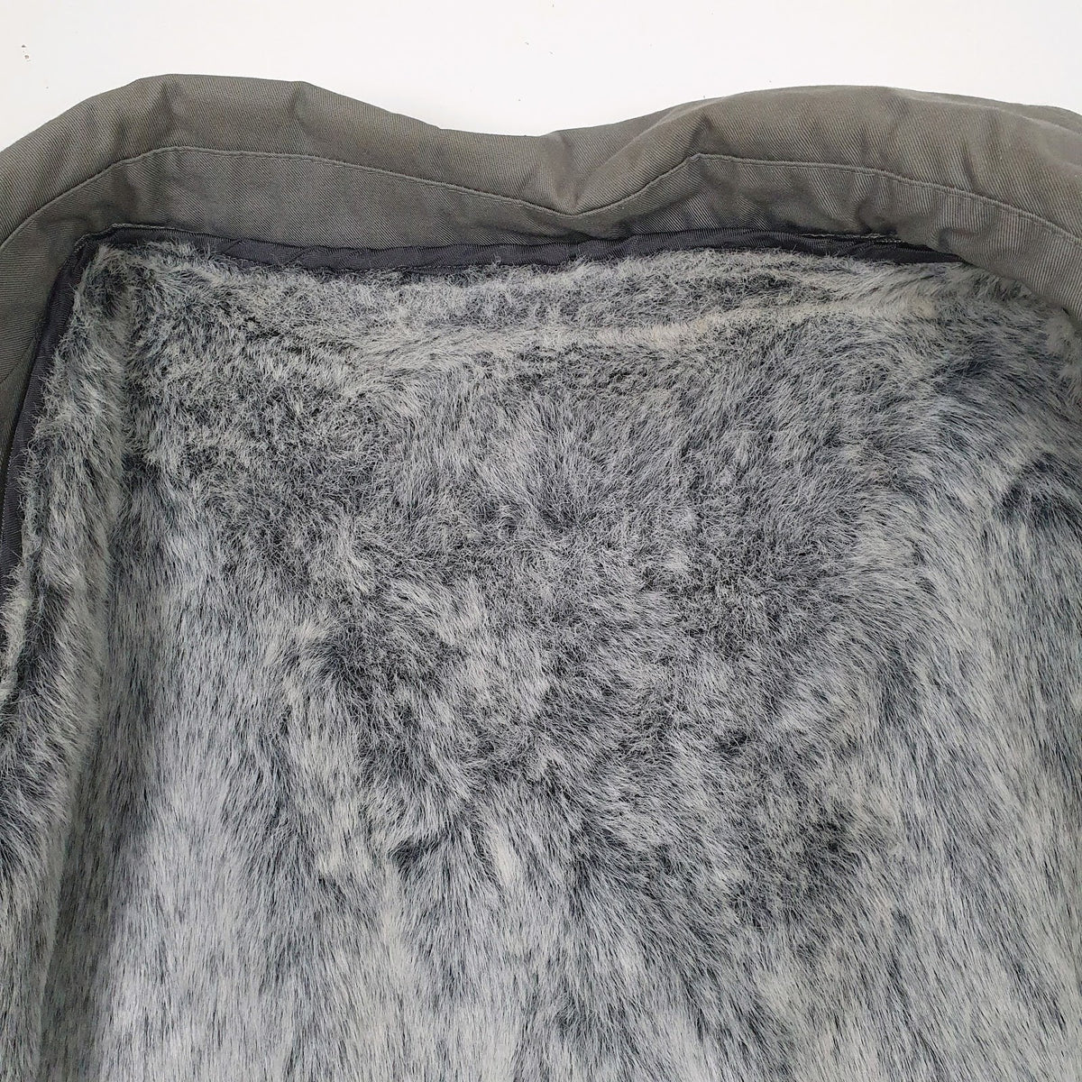 Mens Grey Aquatempora Faux Fur Longline  Coat