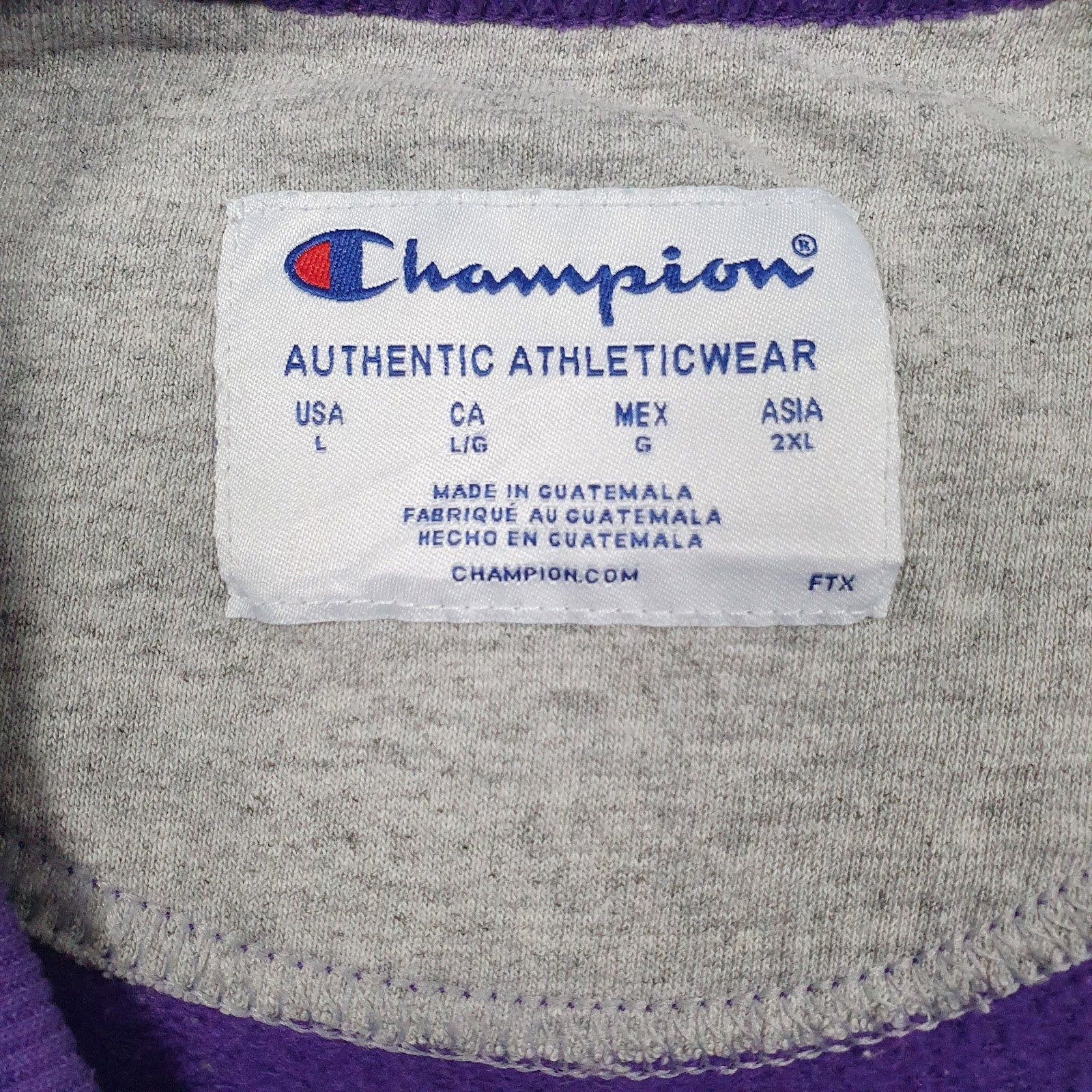 Mens Purple Champion  Crewneck Jumper