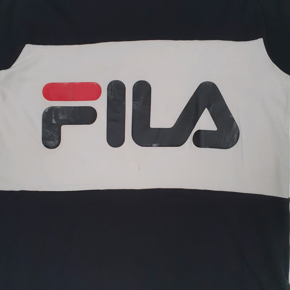 Mens Black Fila Spellout  T Shirt