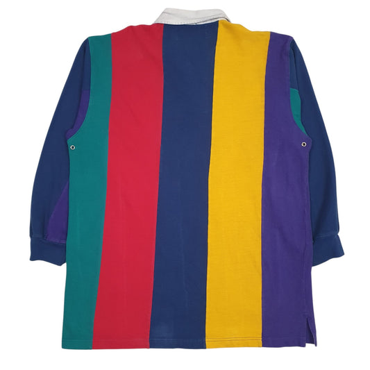 Mens Blue Rugby Sportsman Rugby Vintage 90s Crewneck Polo Shirt