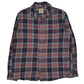 Mens Grey Red Head Flannel Long Sleeve Shirt