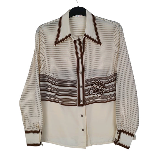 Womens Cream Glaser Vintage 90s Long Sleeve Shirt