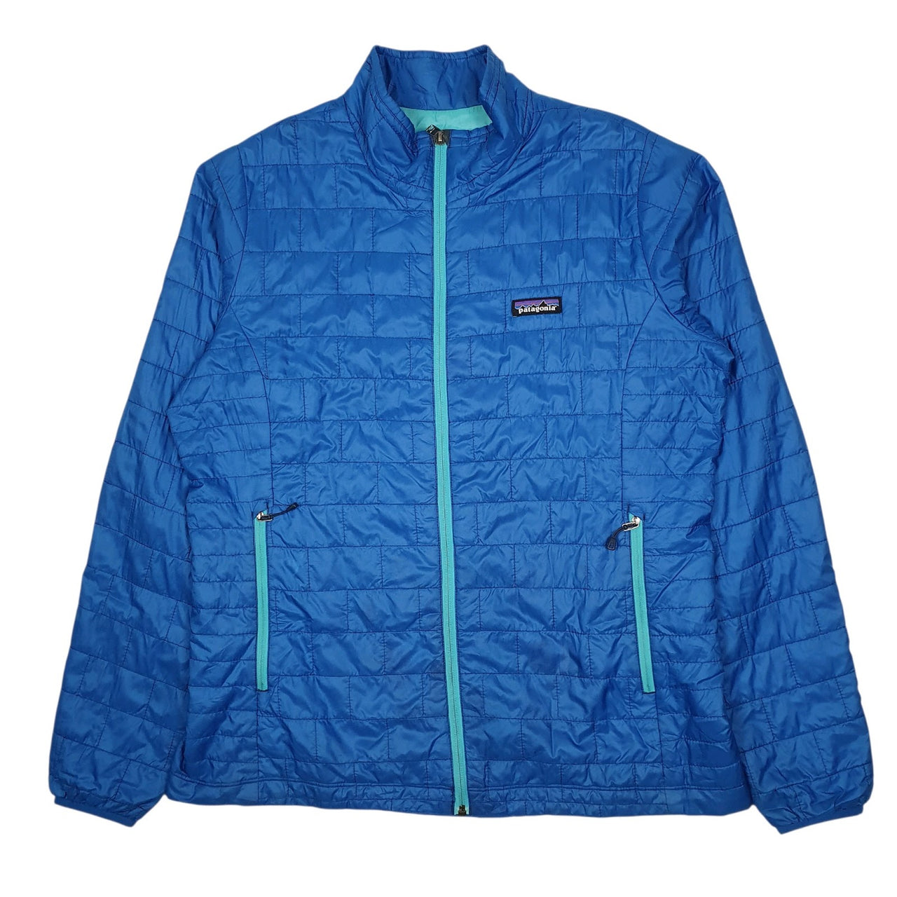 Womens Blue Patagonia Nano Puff Windbreaker Hoodie Coat