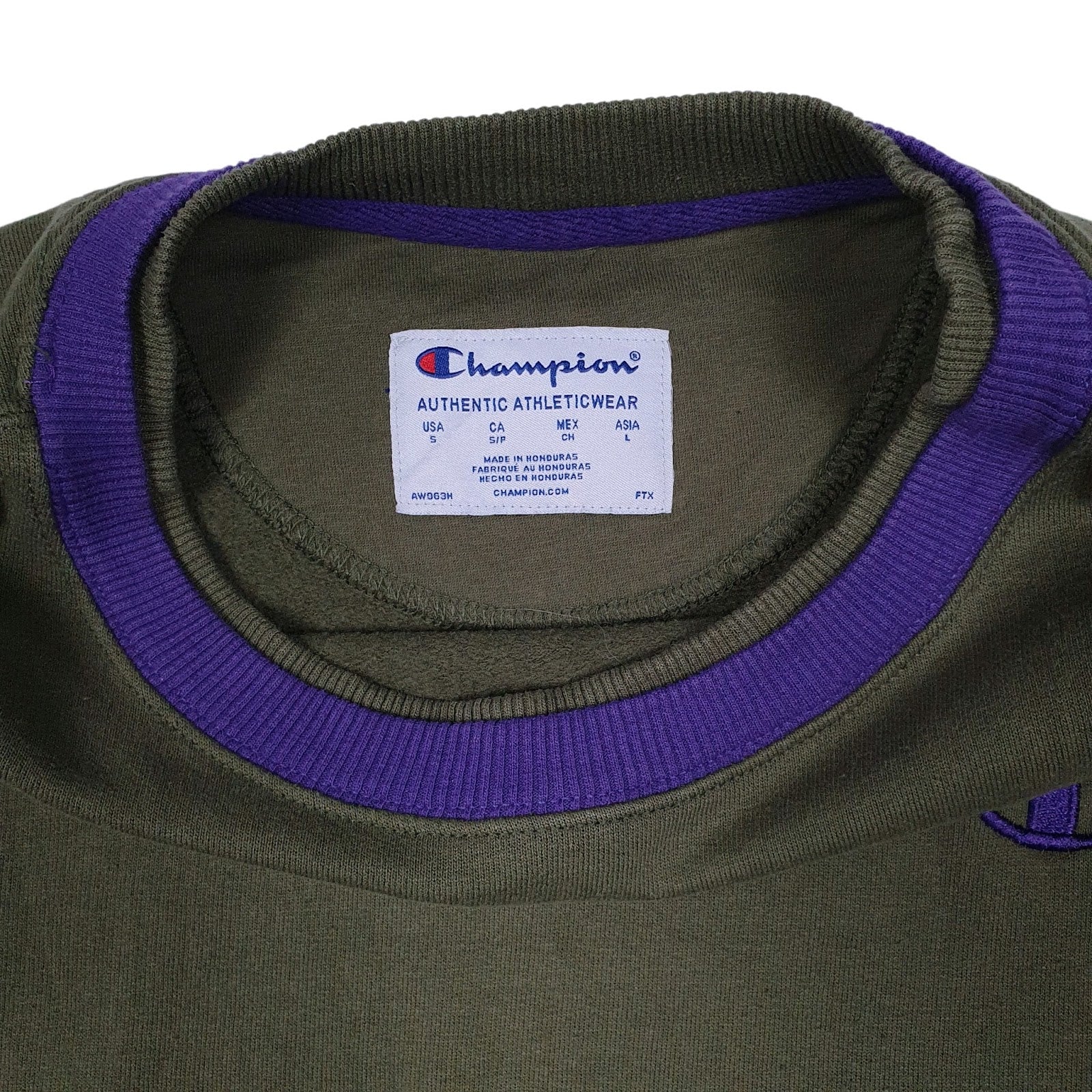 Mens Green Champion  Crewneck Jumper