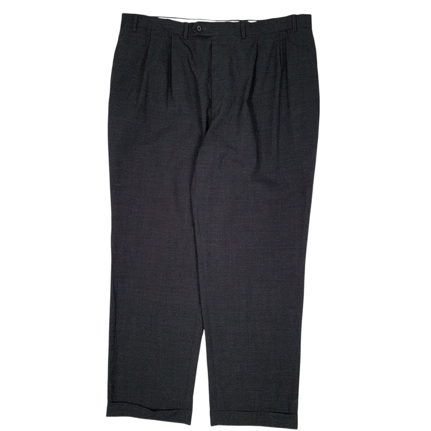 Mens Grey Ralph Lauren Double Pleated Formal Trousers