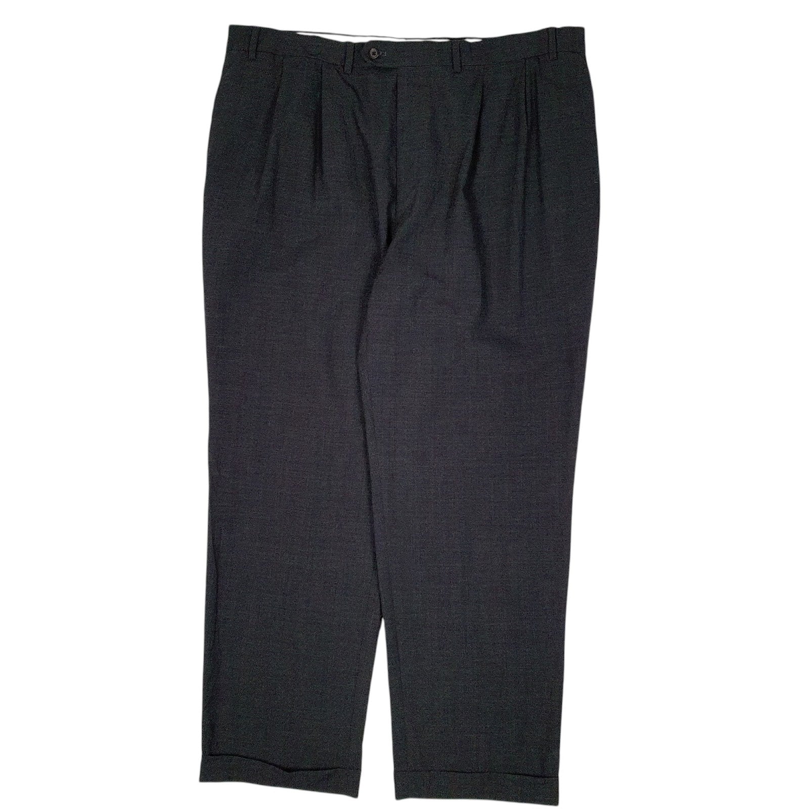 Mens Grey Ralph Lauren Double Pleated Formal Trousers