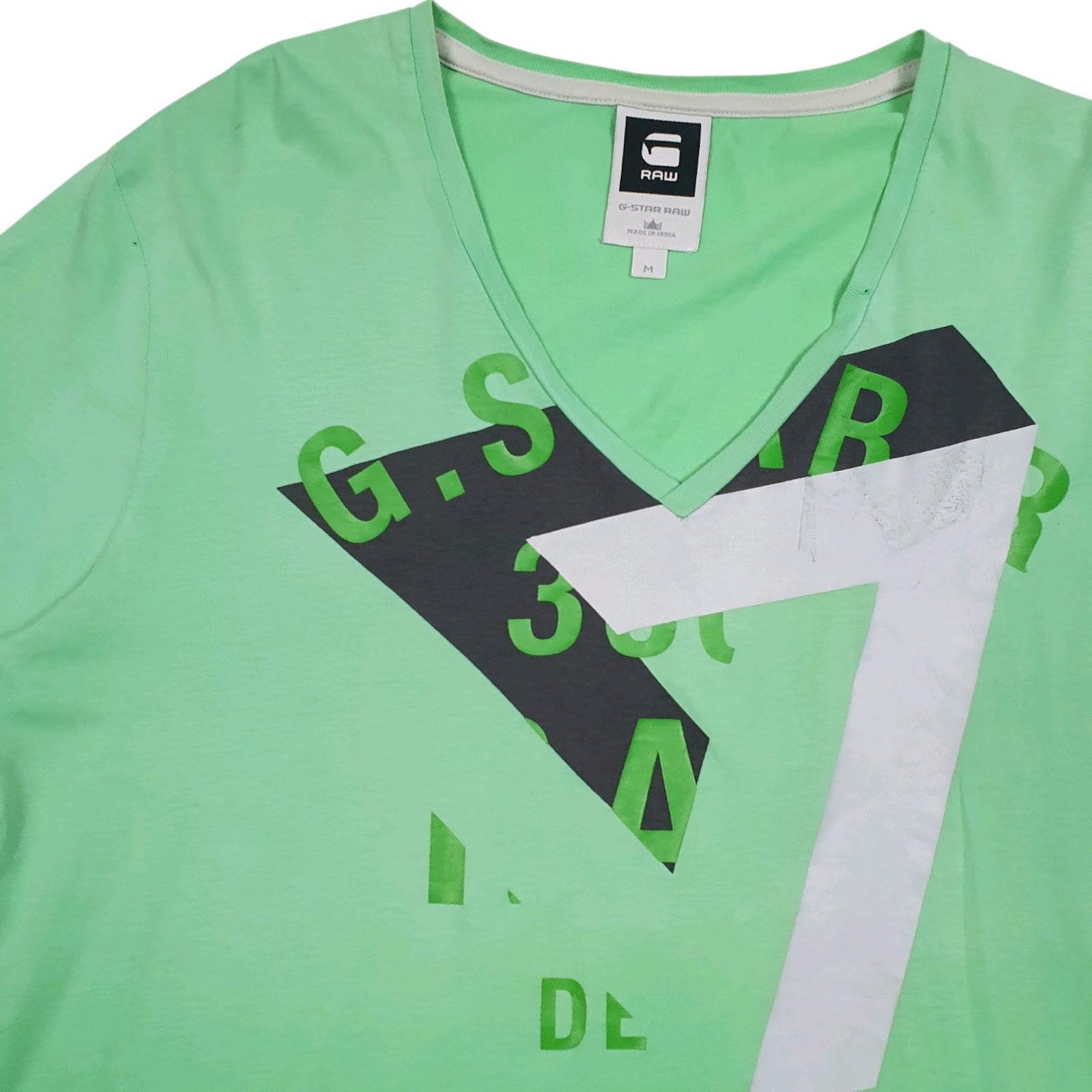 Mens Green G Star Raw V Neck  T Shirt