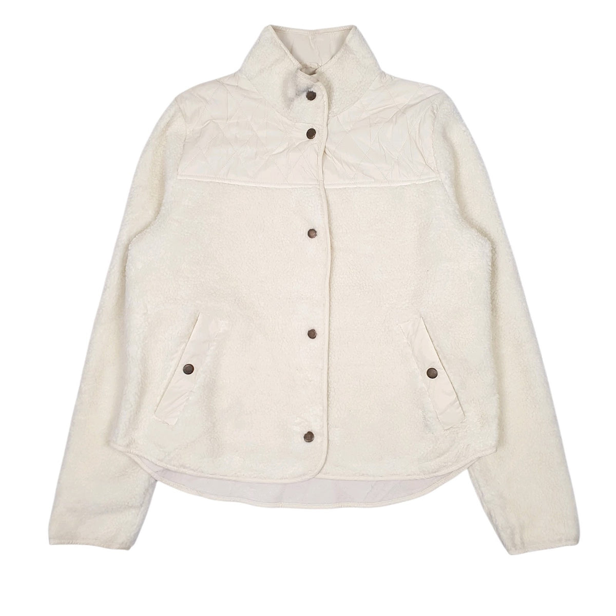 Womens Cream Barbour Button Up Full Zip Jumper