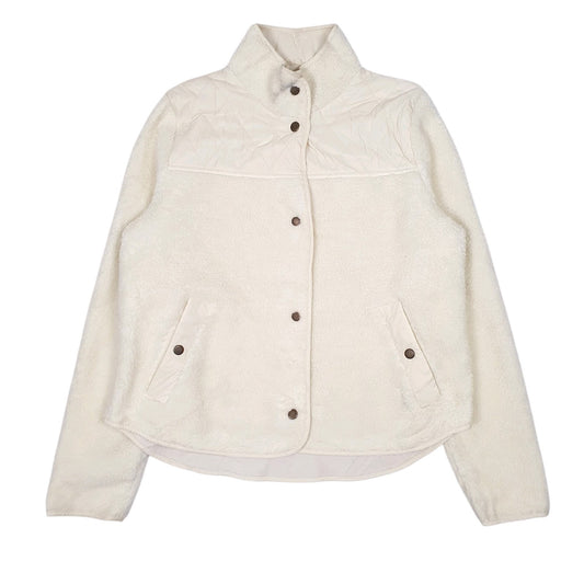 Womens Cream Barbour Button Up Full Zip Jumper