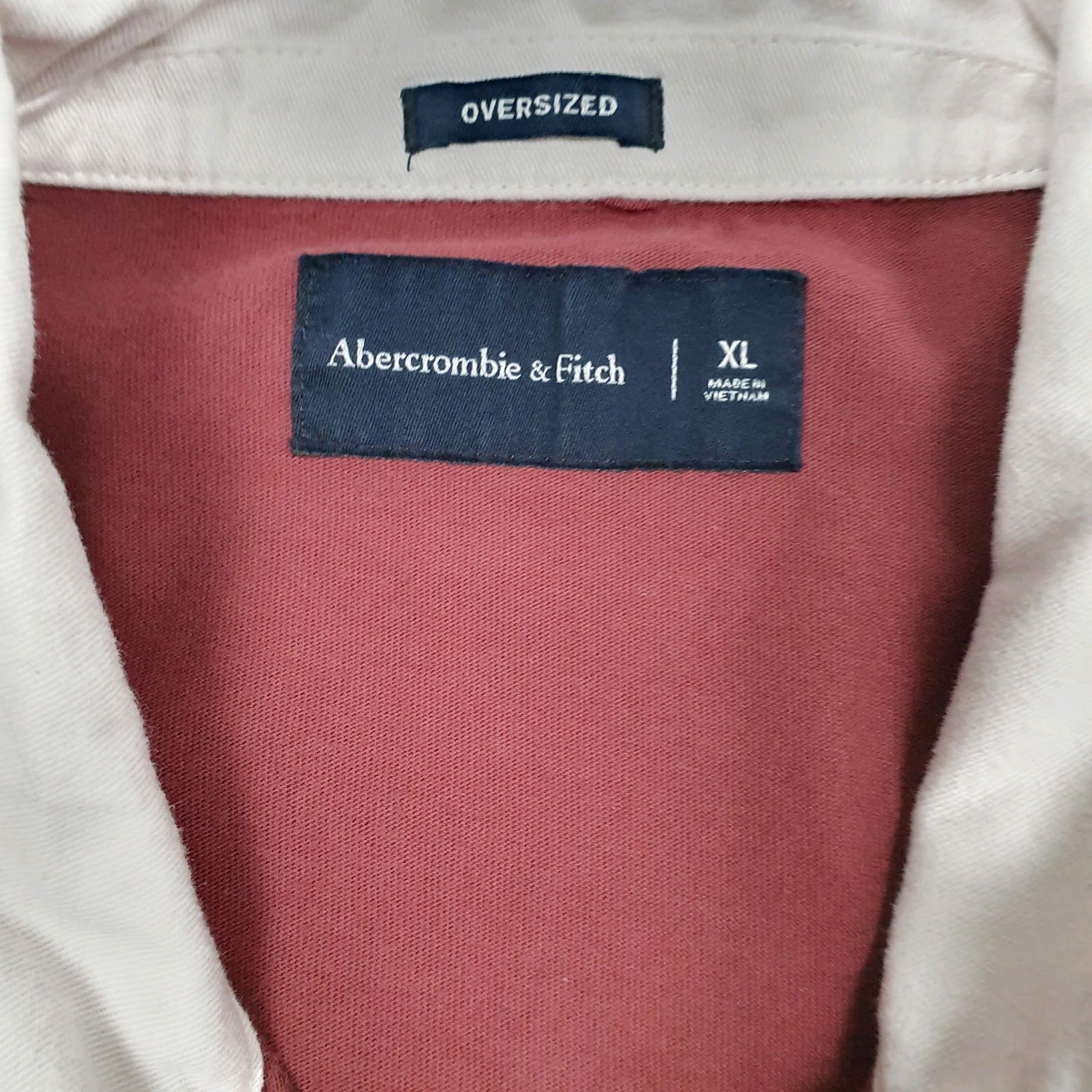 Mens Red Abercrombie and Fitch Rugby Crewneck Polo Shirt