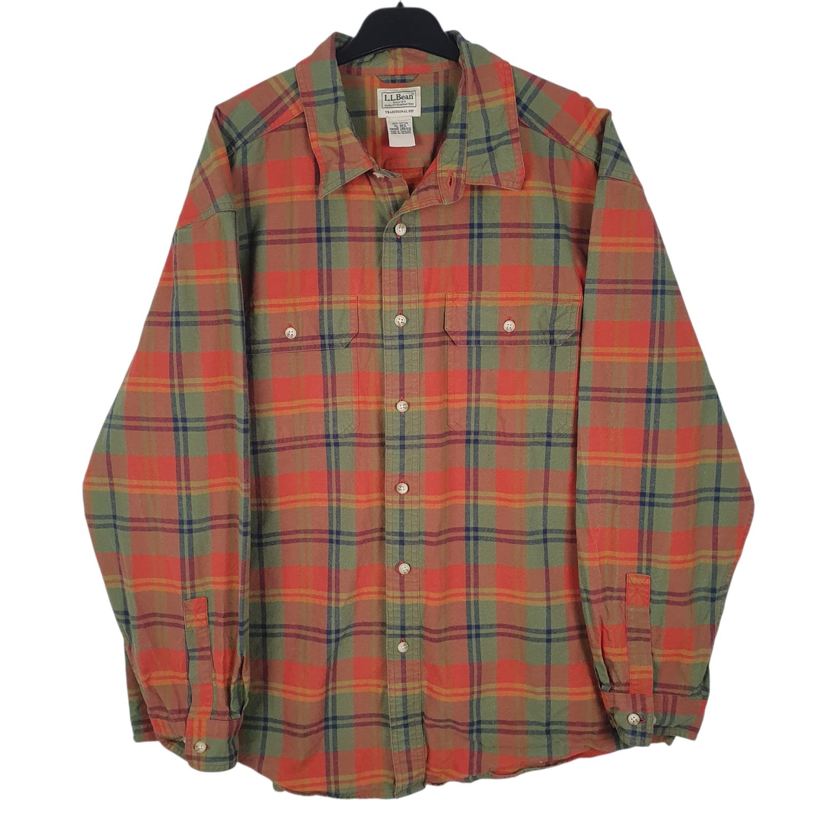 Mens Green L.L.Bean  Long Sleeve Shirt