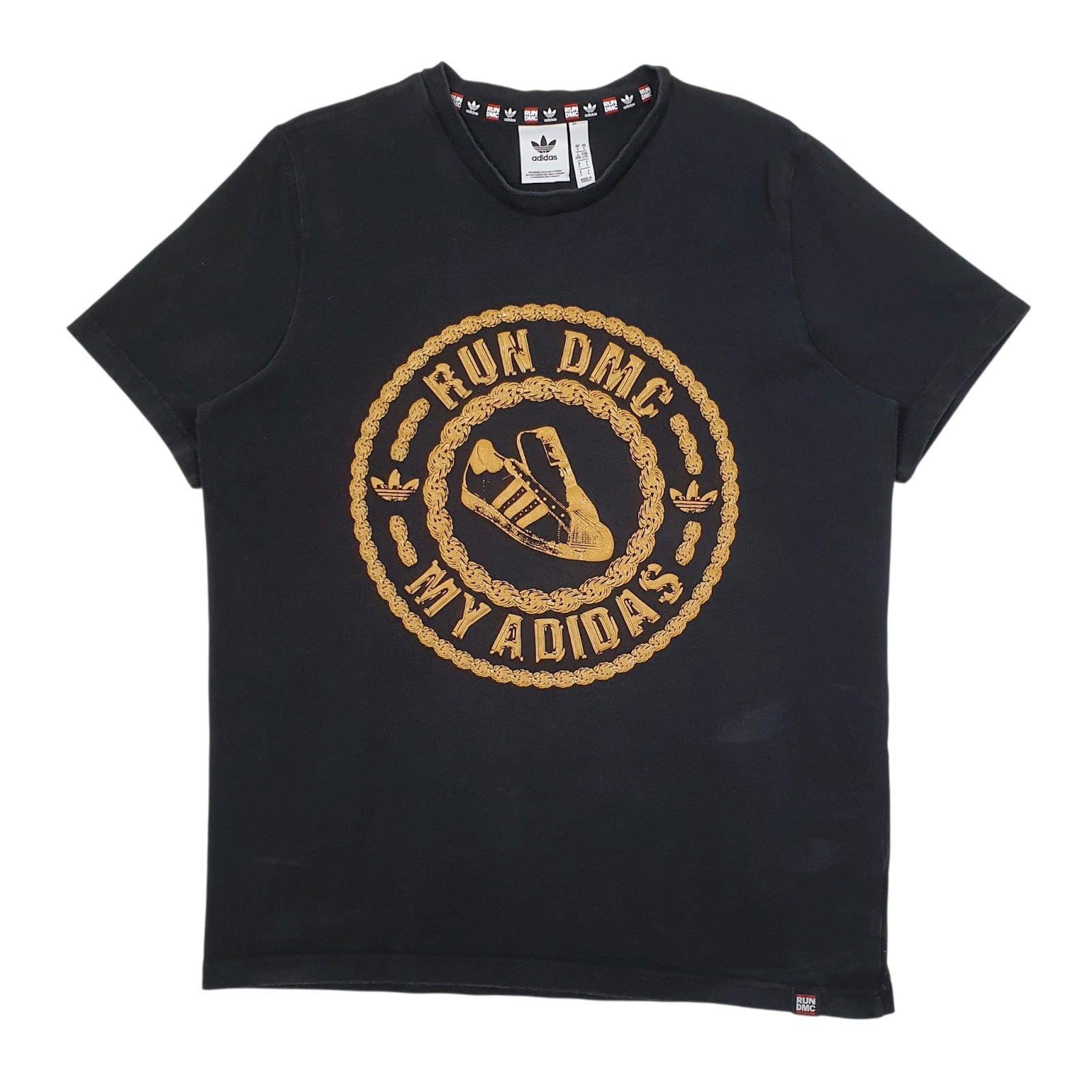 Mens Black Adidas Run DMC Short Sleeve T Shirt