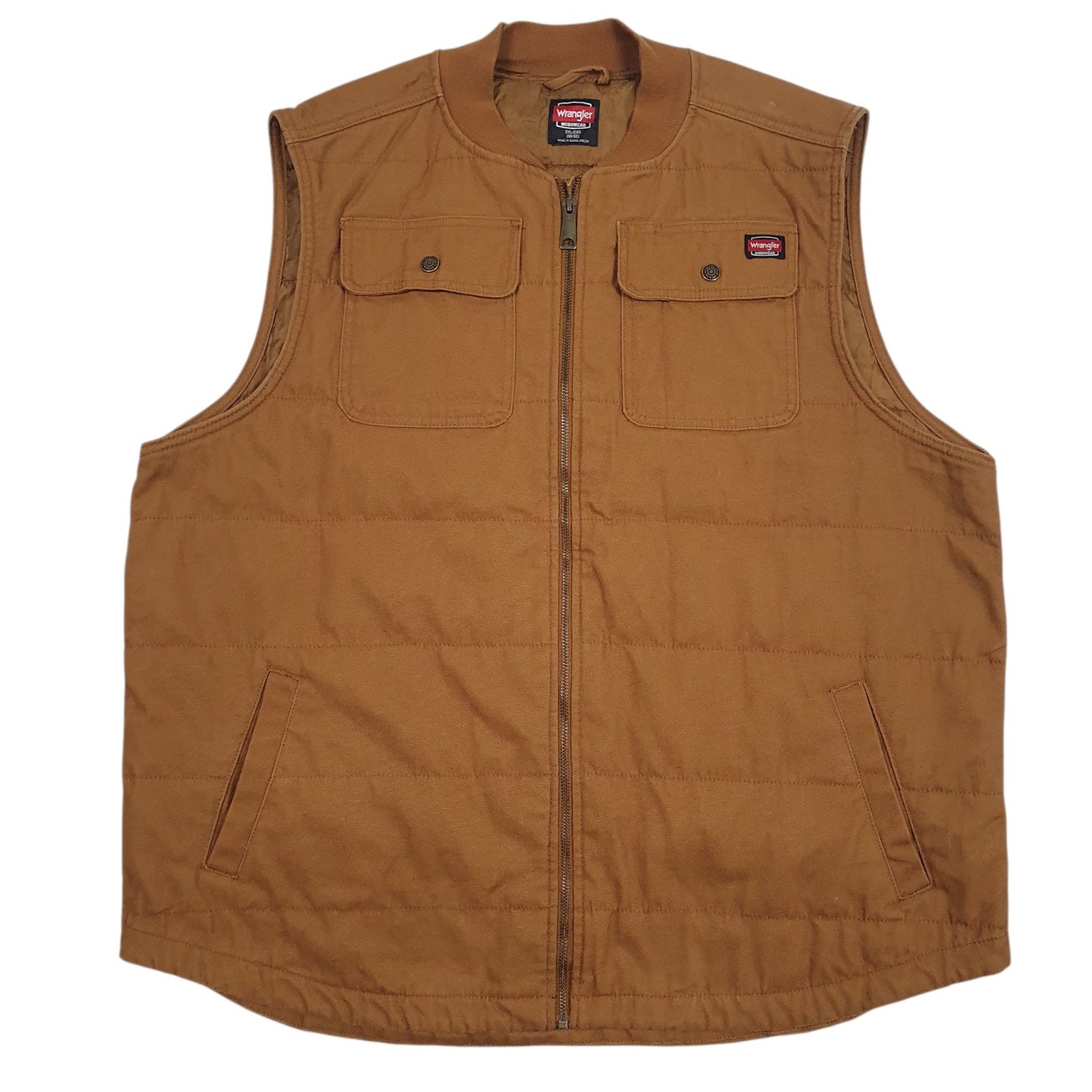 Mens Brown Wrangler Workwear Padded  Coat