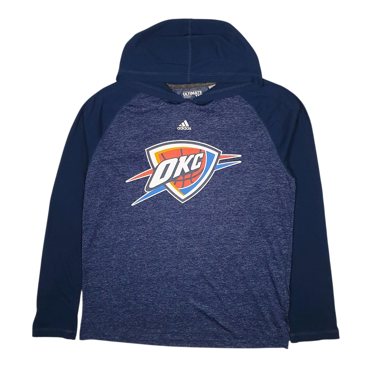 Mens Navy Adidas Oklahoma City Thunder NBA Basketball Lightweight Hoodie Jumper