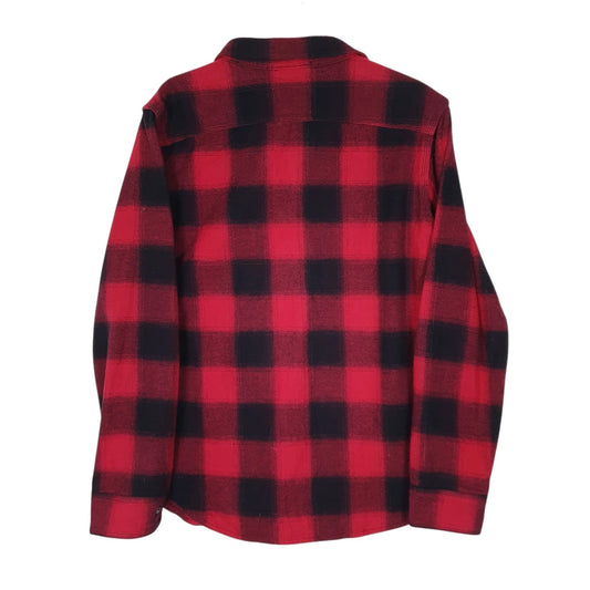 Mens Red Triple Star Plaid Flannel  Coat