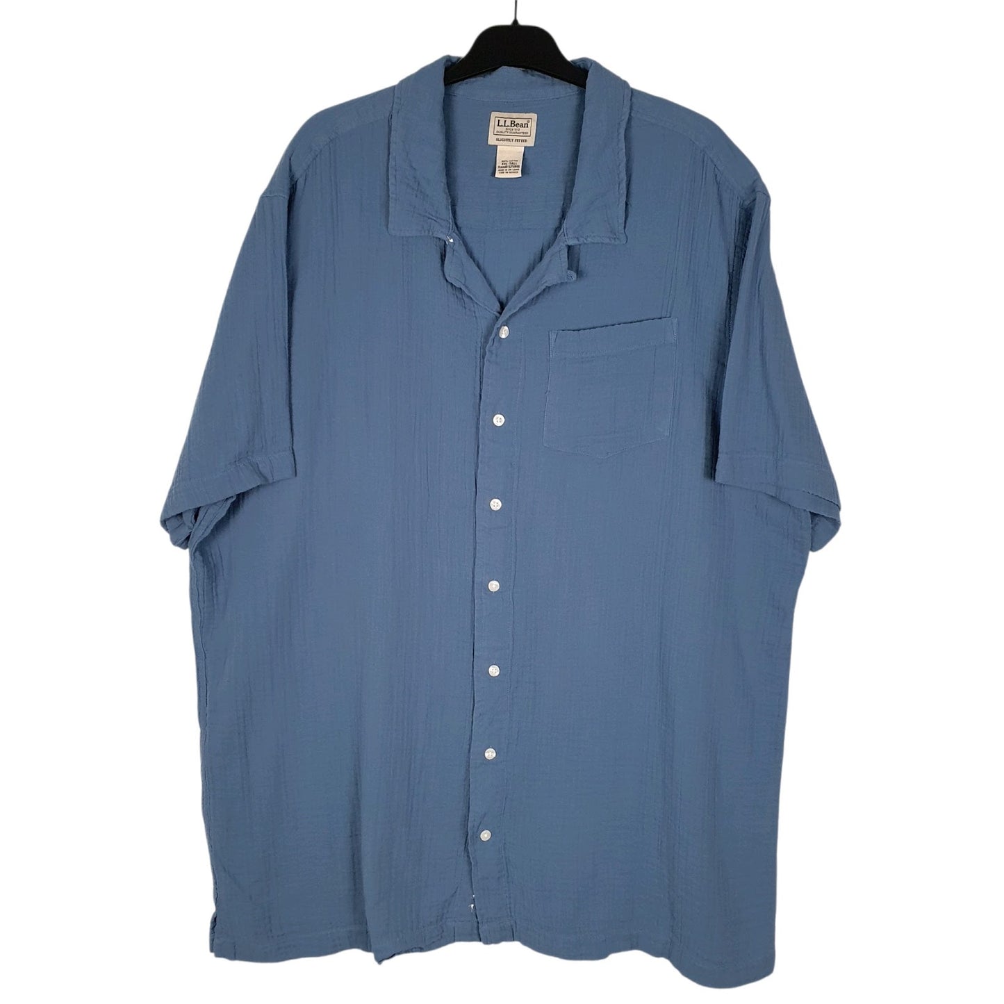 Mens Blue L.L.Bean  Short Sleeve Shirt