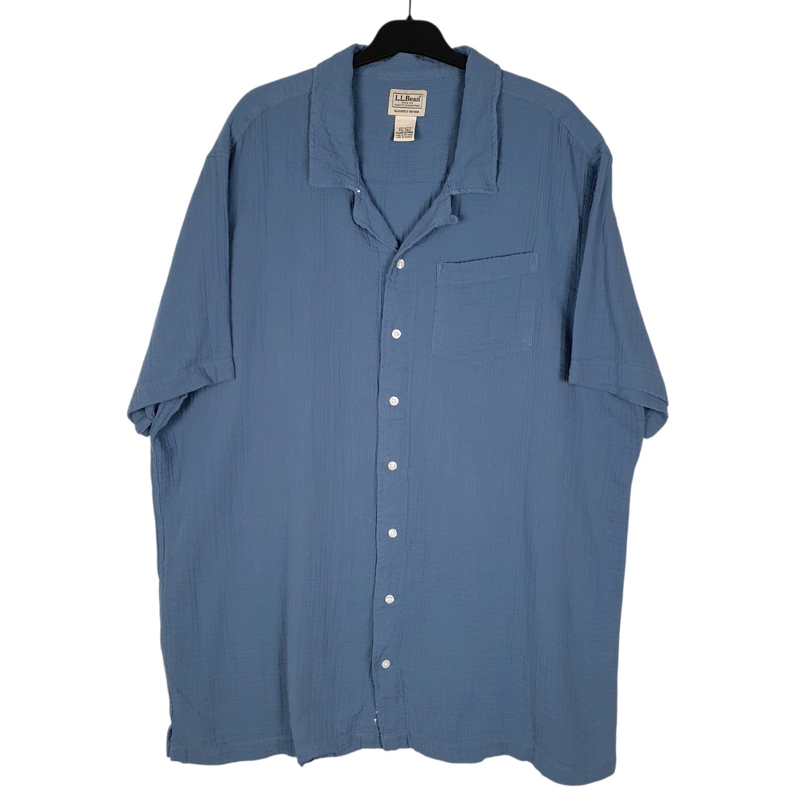 Mens Blue L.L.Bean  Short Sleeve Shirt