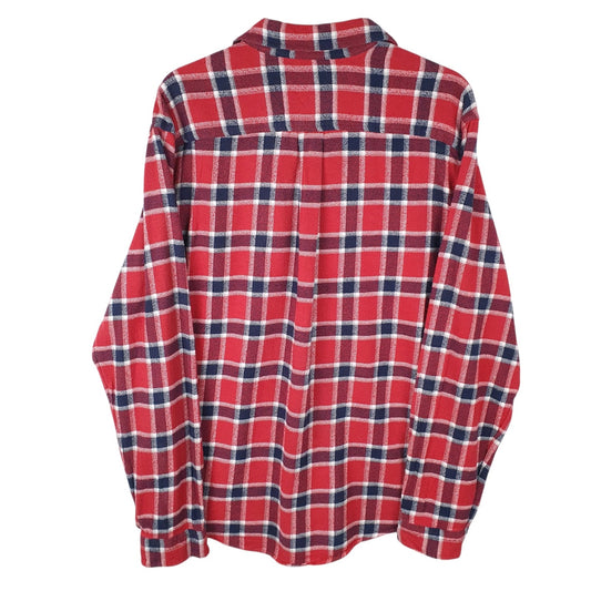 Mens Red Eddie Bauer Flannel  Shirt