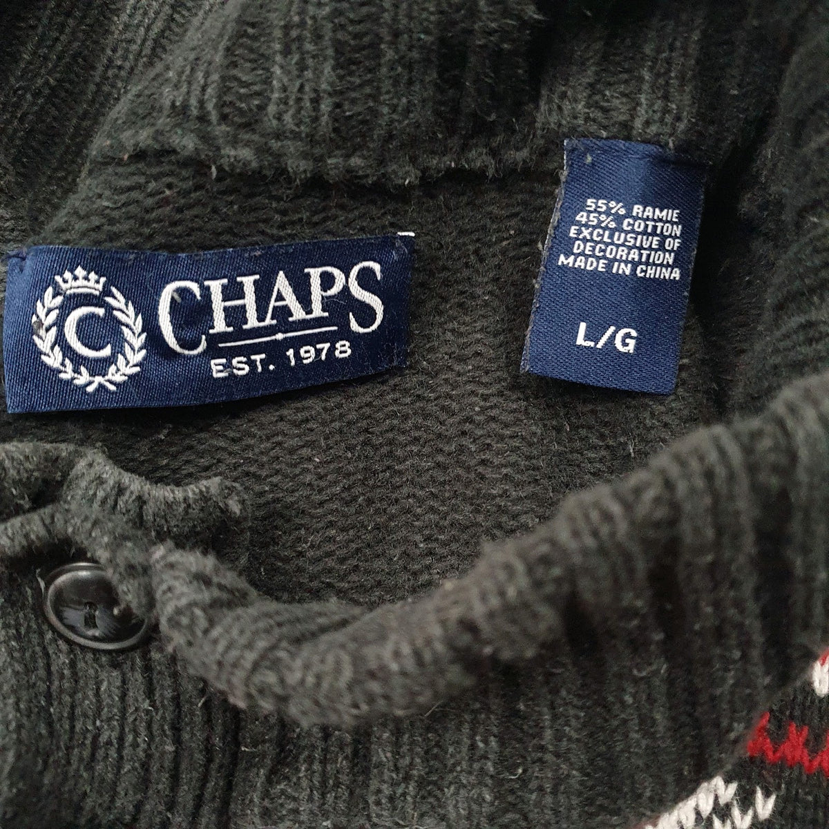 Mens Grey Chaps Knit Quarter Zip Jumper