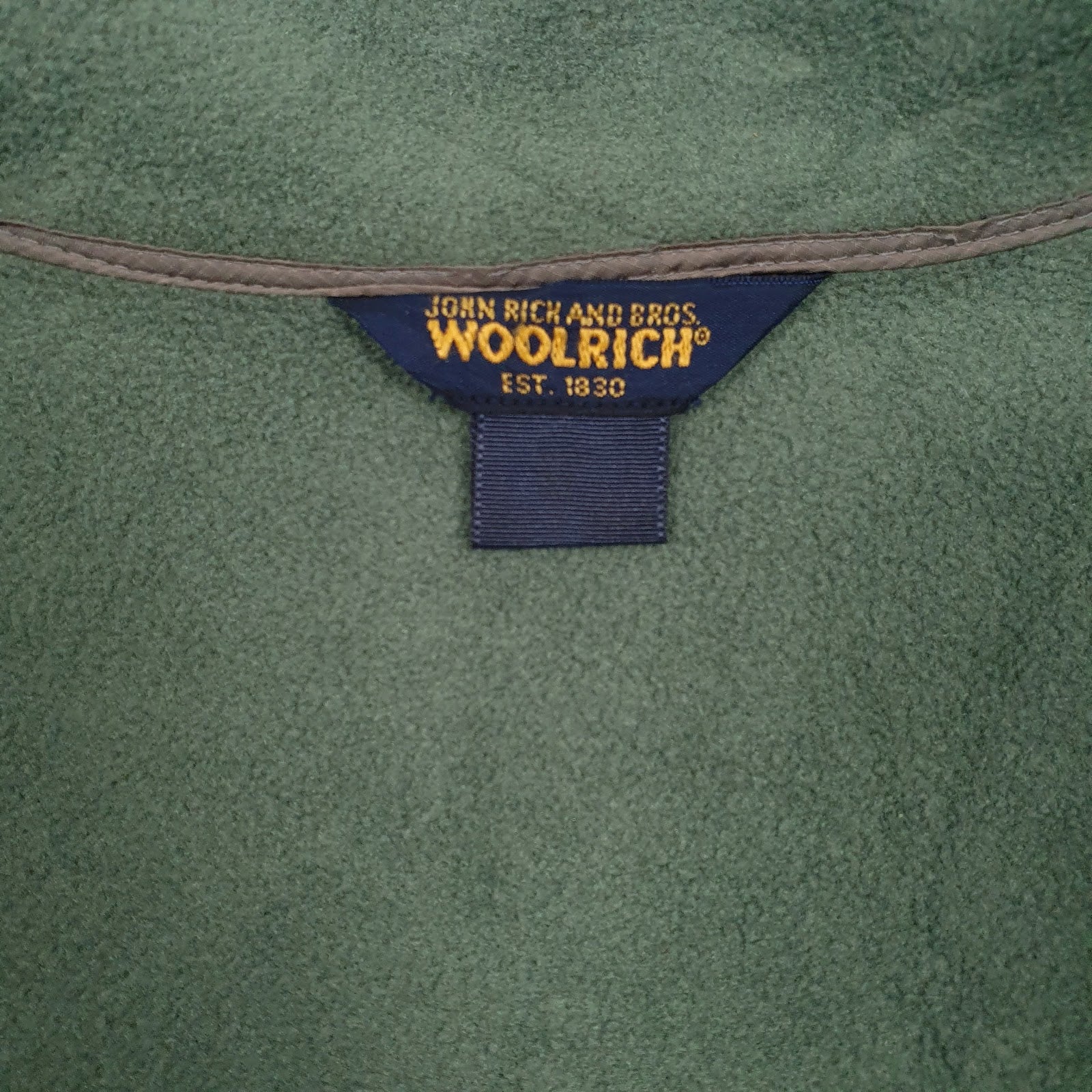 Mens Green Woolrich  Full Zip Jumper