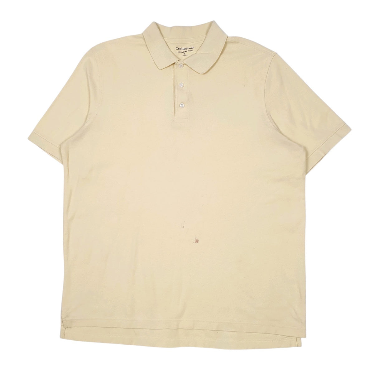 Mens Yellow Croft & Barrow  Short Sleeve Polo Shirt