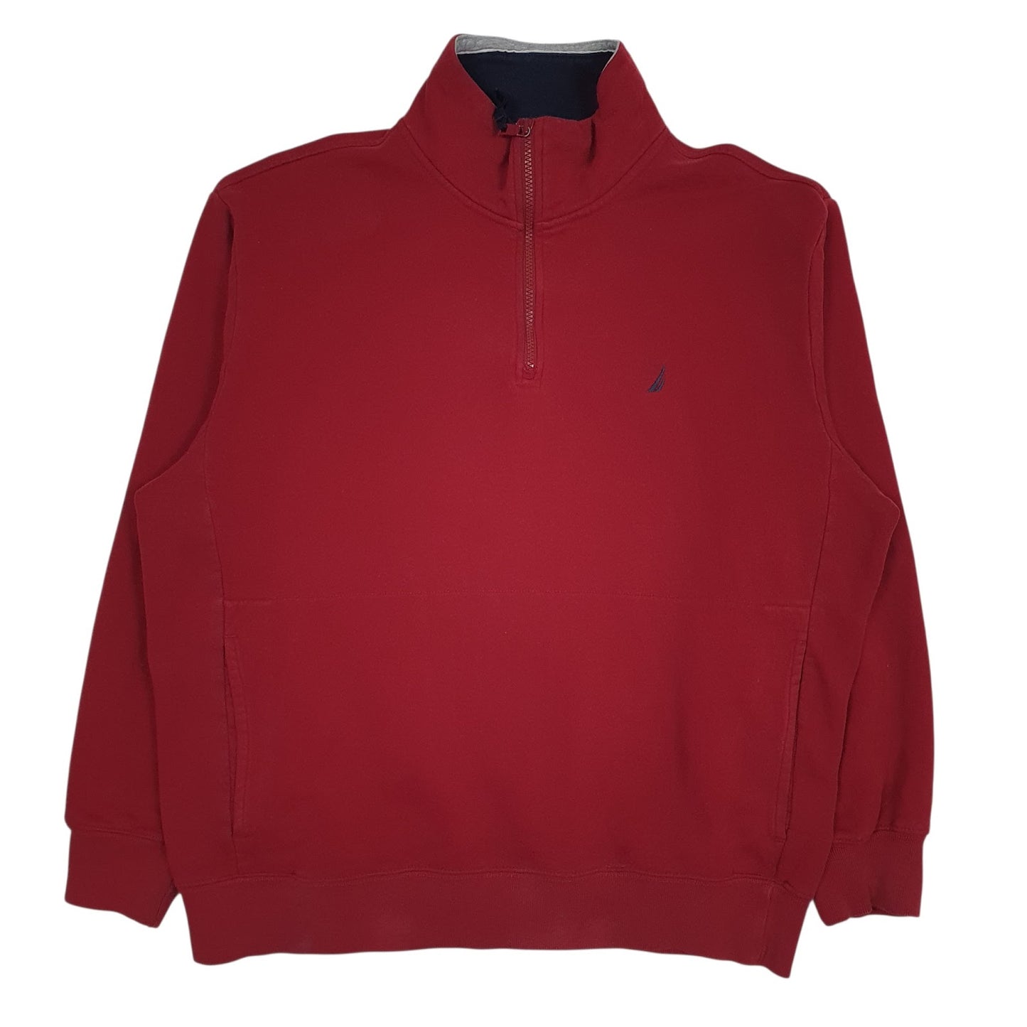 Mens Red Nautica  Quarter Zip Jumper