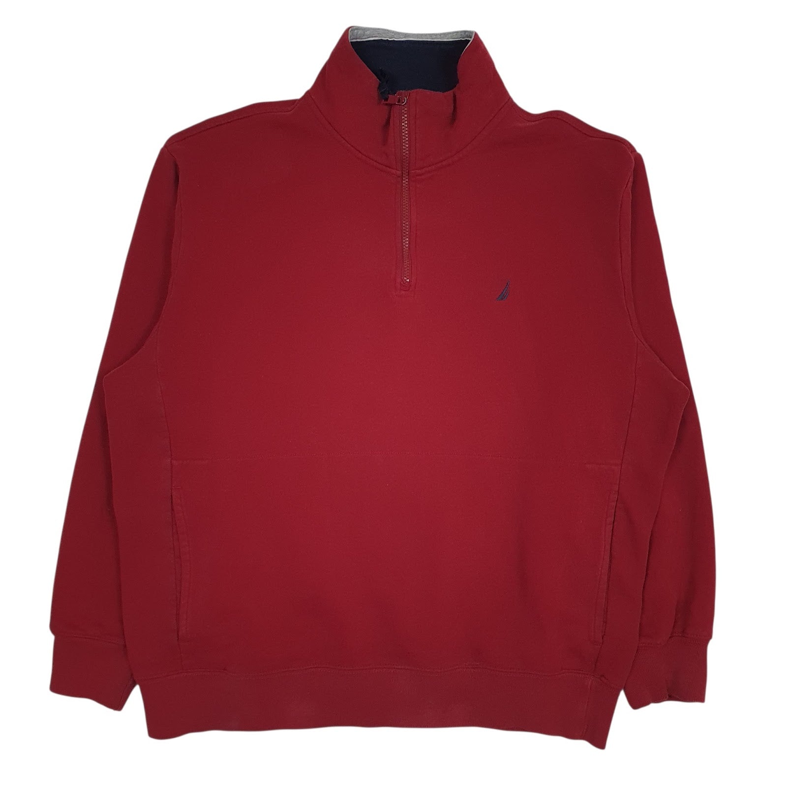 Mens Red Nautica  Quarter Zip Jumper