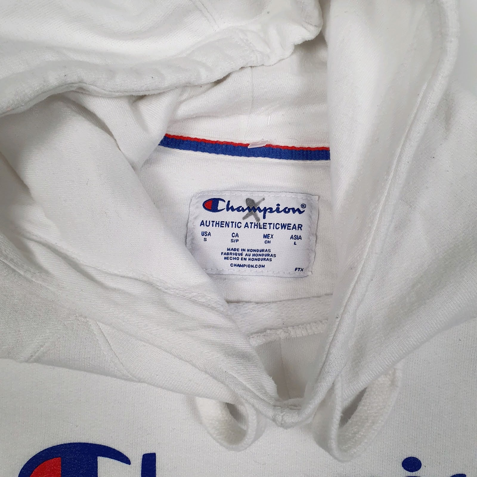 Mens White Champion  Hoodie Jumper